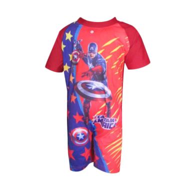 Rainy Collections Karakter Captain America Baju Renang Anak Laki - Merah [3-7 Tahun]