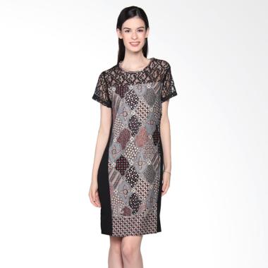 Bhatara Batik Women Loreal Dress - Black Grey
