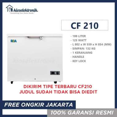 [FREE ONGKIR] RSA Freezer Box CF 210 Putih Chest Freezer Daging CF210