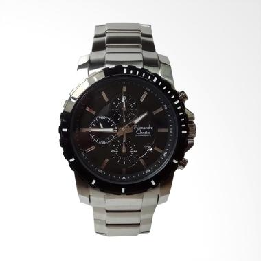 Alexandre Christie Chronograph Jam ... a - Silver Black AC6141MC