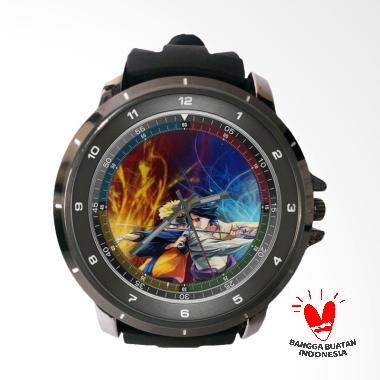 Fika Naruto Keren Rubber Custom Jam Tangan Pria - Black