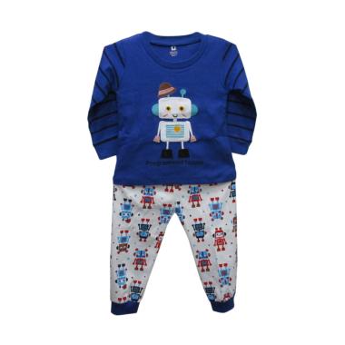 Gracie Motif Robot Baju Tidur Anak Laki – Biru