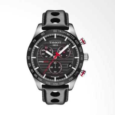 TISSOT Chronograph Tachymeter Tali Leather Jam Tangan Pria - Hitam [T100.417.16.051.00 - PRS 516] Bl