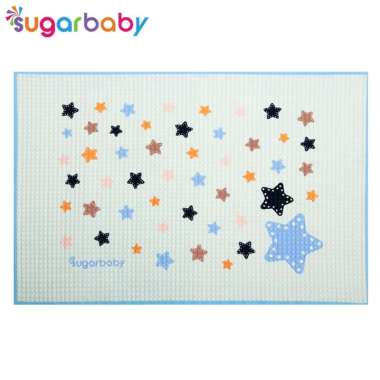 Sugar Organic Healthy Cot Sheet (Perlak Organik) - Blue Star Biru Muda