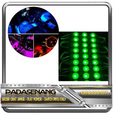 Lampu LED Kolong 12 Volt/Lampu LED Kolong 3 Mata/Titik/Lampu LED++... Hijau