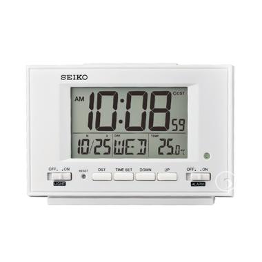 Seiko QHL075W Digital Desktop Bedside Alarm Clock - White White