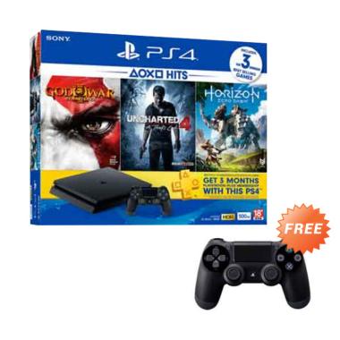 SONY Playstation 4 Slim (PS4) 500GB ... onesia + Extra 1 Joystick