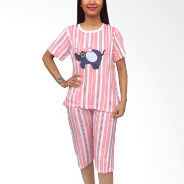 Aily 0433 Elephant Ribbon Setelan Baju Tidur Wanita - Pink