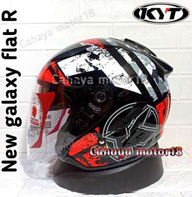 HELM KYT GALAXY SLIDE #5 BLACK RED/KYT GALAXI SERI 5 XL