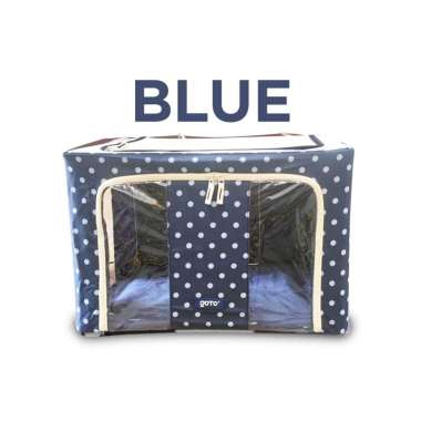 GOTO HARDWARE Resli Storage Box 66L Double Zipper Frame Baja Large Besar Multifungsi - biru