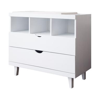 pre order Little Equi loop Changing Table Kayu Lemari Bayi - White White Pearl