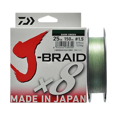 Senar PE Daiwa J Braid X8 150M Ukuran 25 Lb