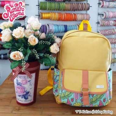 TAS RANSEL B KALISA RUMAH WARNA Hitam marble ungu