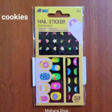 AVENIR Nail Sticker Glow in the Dark Fluorescent STIKER Kuku Anak-KUNING