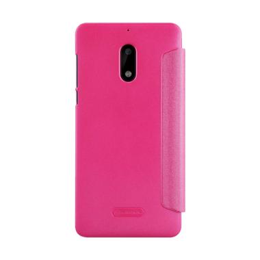 Nillkin Sparkle Leather Flip Cover Casing for Nokia 6 - Pink