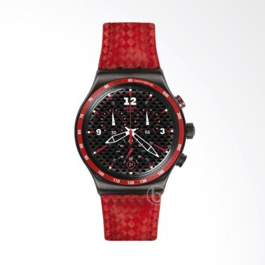 Swatch Rosso Fuoco Chronograph Jam Tangan Pria - Red Black [YVM-401/Original] Red Black