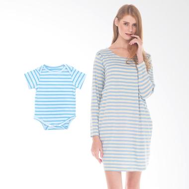 Mooimom Comfort Stripe Long Sleeves ... il Menyusui & Anak - Blue