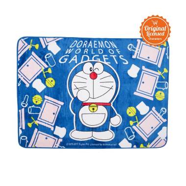 Doraemon Valvet Doraemon Carpet Alas Lantai - Blue