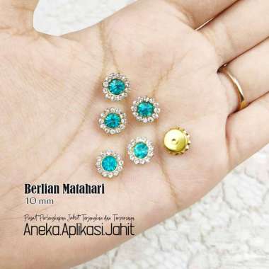 72 BIJI PAYET BERLIAN MATA / MOTE BERLIAN MATA / BATU BERLIAN KACA 10 MM BIRU-MUDA