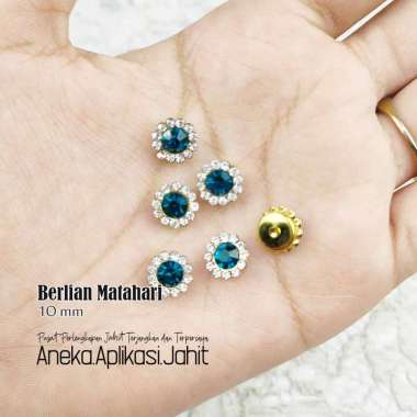 72 BIJI PAYET BERLIAN MATA / MOTE BERLIAN MATA / BATU BERLIAN KACA 10 MM BIRU-TOSKA