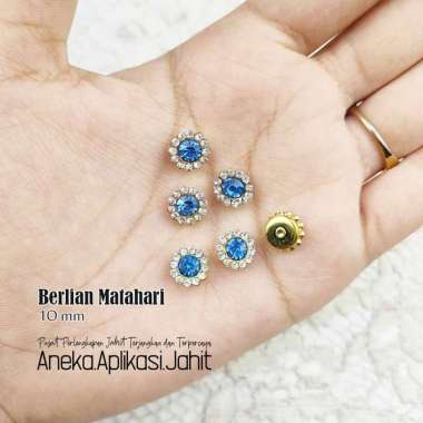 72 BIJI PAYET BERLIAN MATA / MOTE BERLIAN MATA / BATU BERLIAN KACA 10 MM BIRU-TURKIS