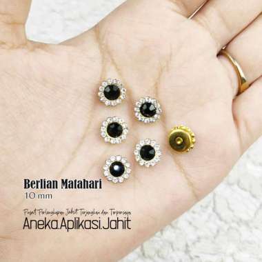 72 BIJI PAYET BERLIAN MATA / MOTE BERLIAN MATA / BATU BERLIAN KACA 10 MM HITAM