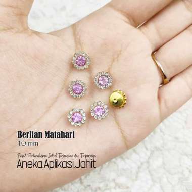72 BIJI PAYET BERLIAN MATA / MOTE BERLIAN MATA / BATU BERLIAN KACA 10 MM UNGU-MUDA