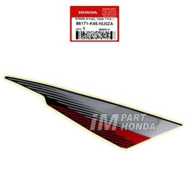 AHM 86171-K45-NU0ZA Stiker Tangki Stripe R Fuel Tank Type 1 CBR 150R K45N