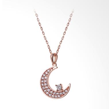 Cocoa Jewelry Crescent Moon Necklace - Rose Gold