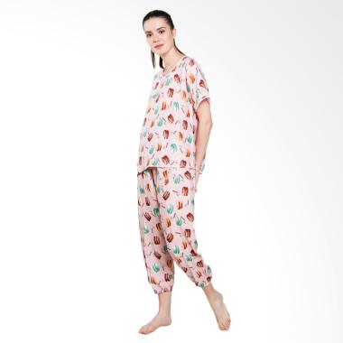 Jo & Nic Macaroon Pajama Setelan Piyama Wanita - Pink