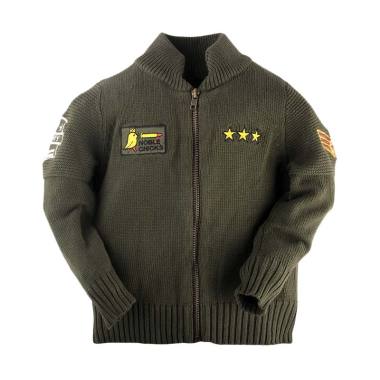 Hello Mici Knitwear Baby Bomber Jaket Anak - Army