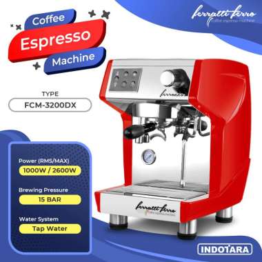 Mesin Kopi Espresso / Espresso Machine Ferratti Ferro [FCM3200DX] Merah