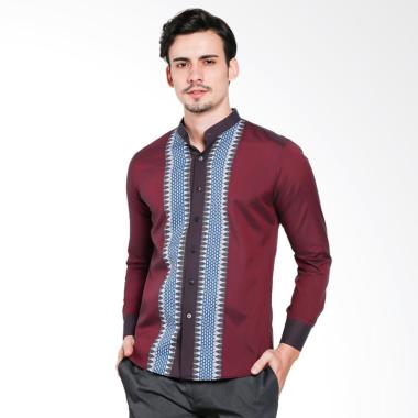 VM Slimfit Krah Shanghai Tangan Panjang Kemeja Muslim Baju Koko - Merah Maroon VM Slimfit Krah Shanghai Tangan Panjang Kemeja Muslim Baju Koko - Merah Maroon
