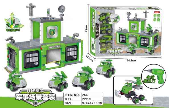 OEM ONE-M157 Mainan Anak DIY Set Mobil Mobilan Konstruksi Mobil Pemadam Kebakaran / Mobil Tentara HI