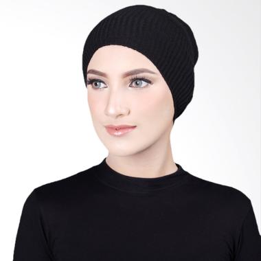 Cantik Kerudung Misha Cape Rajut Inner Hijab ��� Black No.1