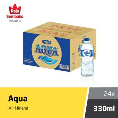 Aqua 330ml botol - 1 dus [24 pcs]