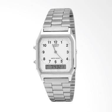 CASIO AQ-230A-7BMQ Vintage Series S ... am Tangan Unisex - Silver