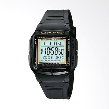 CASIO DB-36-9AVDF Data Bank Dual Time Telememo Jam Tangan Unisex - Hitam Gold Line