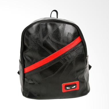Paroparoshop Fendsya Backpack Wanita - Black List Red