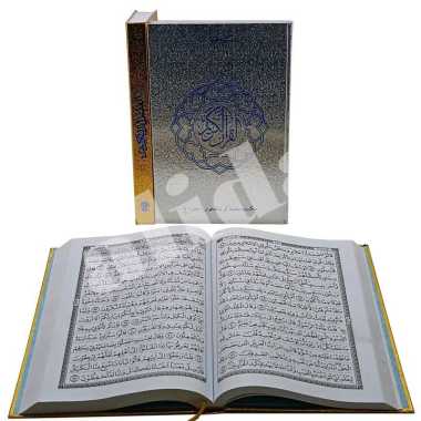 Alquran Cover Emas Perak AL-QOHHAR UkA4 Alquran Mushaf Utsmani Alqohhar Toha Perak