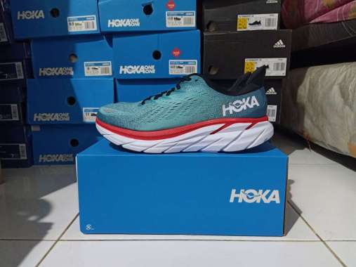 SEPATU LARI PRIA HOKA ONE ONE CLIFTON 8 WIDE 2E AQUARELLE ORIGINAL 10