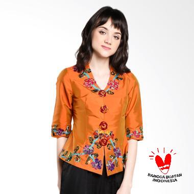 Lombang Batik by Yati Law Bordir Bunga Kebaya Wanita - Orange