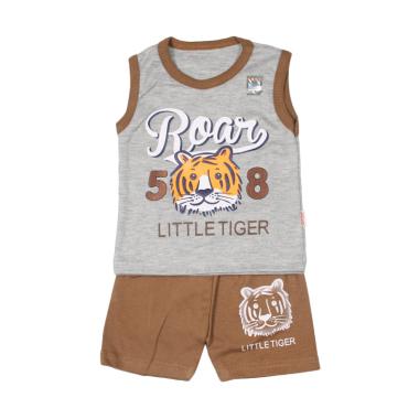 UAKA BABY UK-411143 Setelan Singlet Oblong Baju Anak Bayi - Coklat