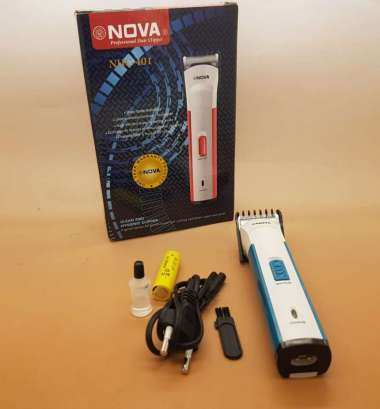 Alat Pencukur Rambut Mesin Cukur NOVA NHC-401 Rechargeable Trimmer putih