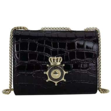 GRTS ONGKR - TAS IMPORT SELEMPANG CROCO WANITA TERMURAH TERBARU BATAM KEKINIAN 2021 Black