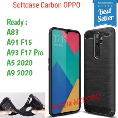 Softcase A83 A91 F15 A93 F17 Pro A5 A9 2020 Oppo Silikon Slim Fit Carbon Fiber Case Casing Silicon A