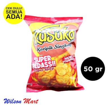 KUSUKA KERIPIK SINGKONG RASA SUPER PEDAS 50 GR