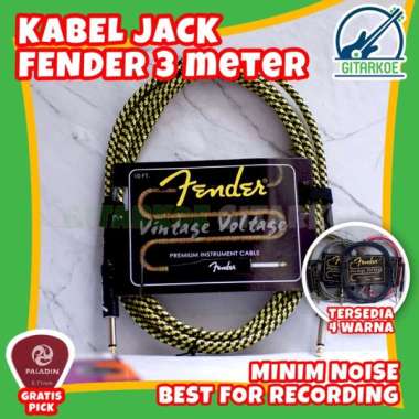 Kabel Jack Gitar Bass Keybord 3 meter Premium Fender Vintage Voltage Kuning