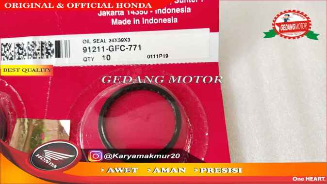 OIL SEAL PULLY PULI REVO AT MATIC BELAKANG ORIGINAL HONDA 91211-GFC