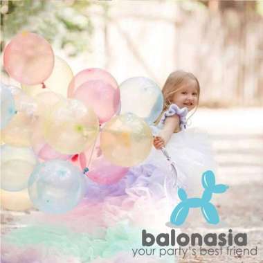Balonasia Balon Latex Transparan Warna Merah